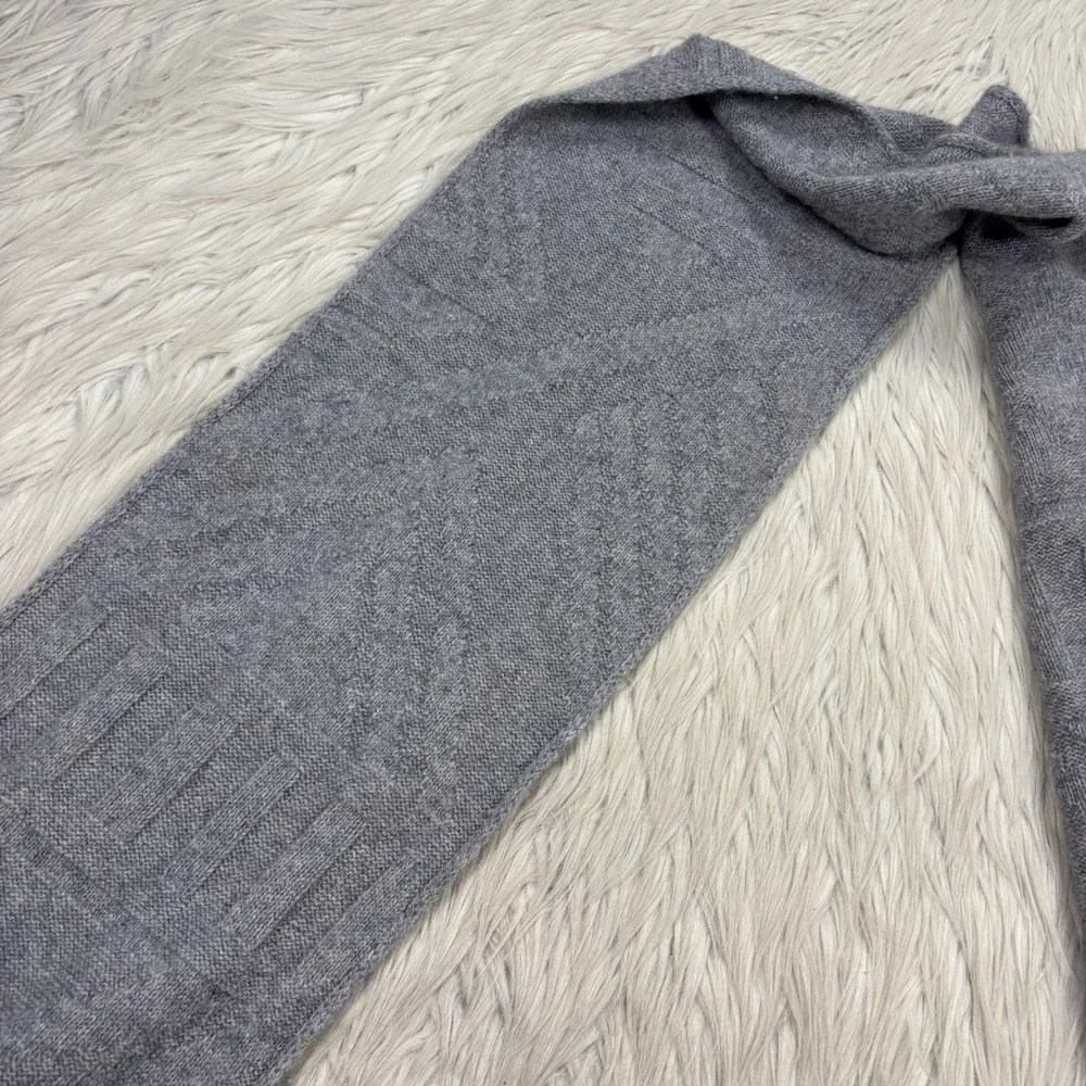 Pendleton Unisex Gray Geometric Knit Scarf‎ Fringe Hem Wool Cashmere?